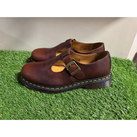 Dr. Martens T-Bar Mary Jane Shoes Regency Whiskey Brown Leather Mens 10 US $170 main image 9